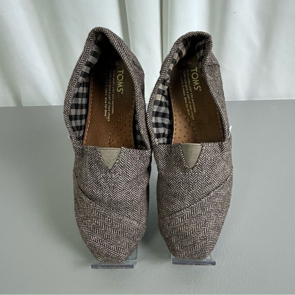 TOMS WOMENS SHOE BROWN TWEED COLOR SIZE 7 1/2W - Picture 3 of 10